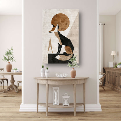 Minimalistische Vos in Geometrische Harmonie poster