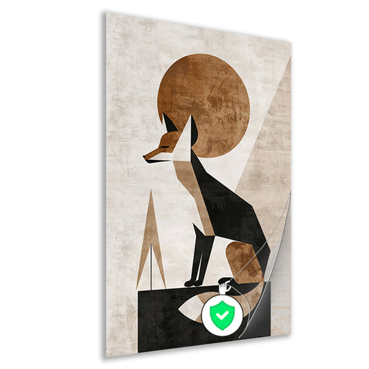 Minimalistische Vos in Geometrische Harmonie poster