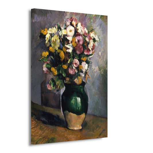 Stilleven met bloemen in een olijfkruik - Paul Cézanne canvas