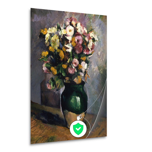 Stilleven met bloemen in een olijfkruik - Paul Cézanne poster