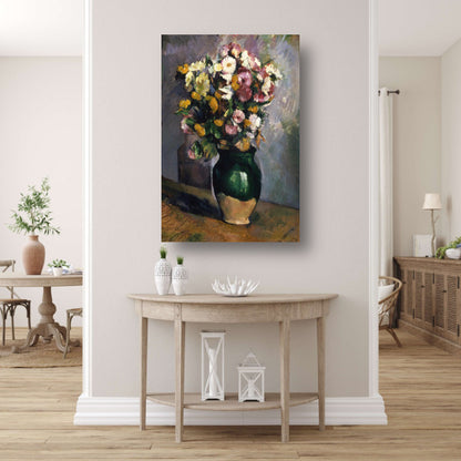 Stilleven met bloemen in een olijfkruik - Paul Cézanne poster