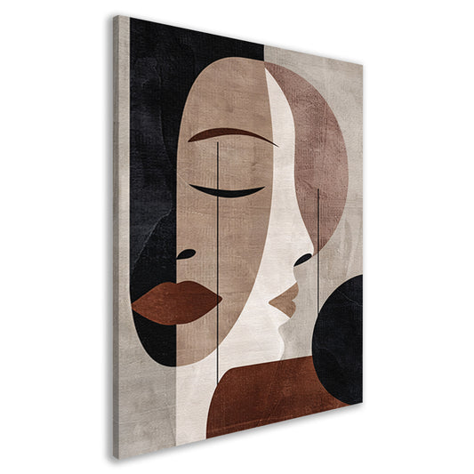 Abstract Sepia Gezicht in Monochrome Tinten canvas