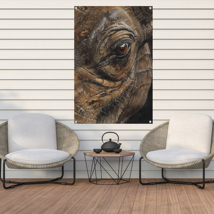 Realistisch schilderij van een dierenoog tuinposter