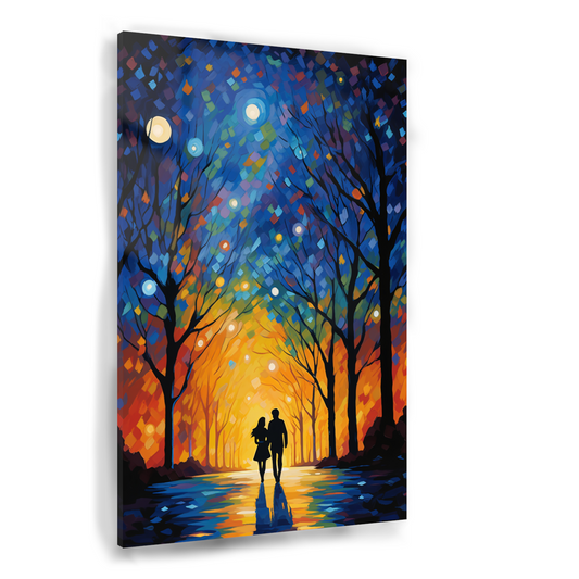 Twee Geliefden in Kleurrijk Park Acrylglas