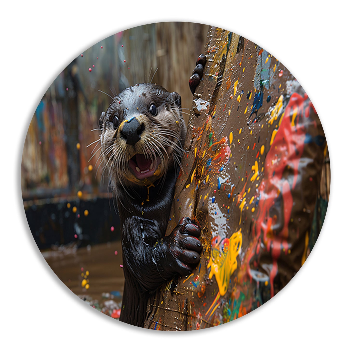 Otter met Verf forex muurcirkel