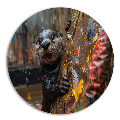 Otter met Verf forex muurcirkel