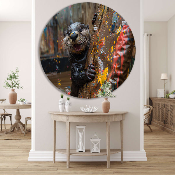 Otter met Verf forex muurcirkel