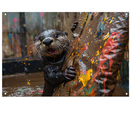 Otter met Verf tuinposter