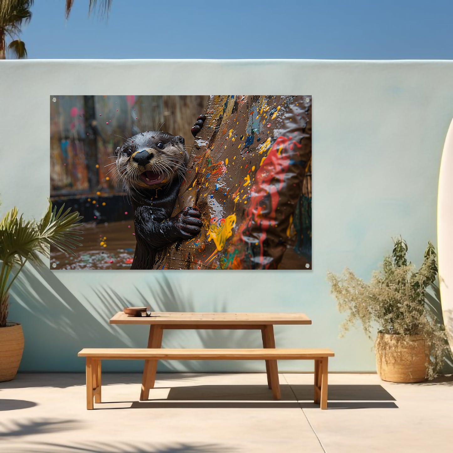 Otter met Verf tuinposter
