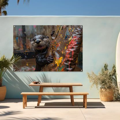 Otter met Verf tuinposter