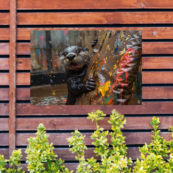 Otter met Verf tuinposter