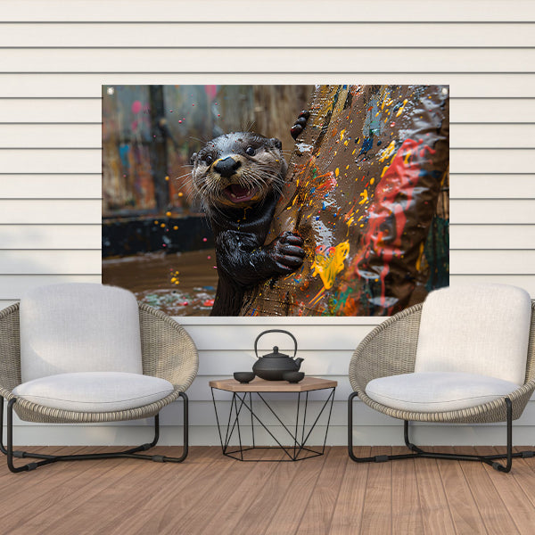 Otter met Verf tuinposter