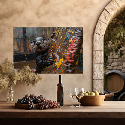 Otter met Verf tuinposter