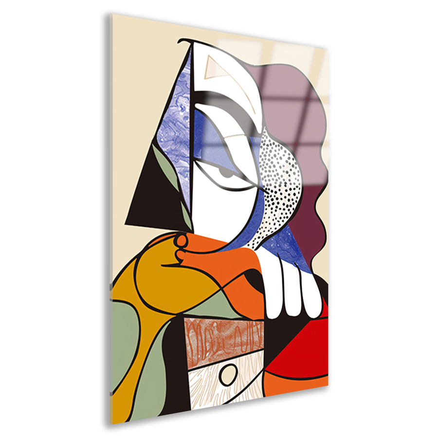 Abstract Kubistisch Portret van Vrouw acrylglas