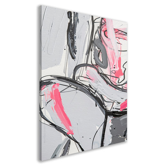 Abstract schilderij met dynamische lijnen en kleuren canvas
