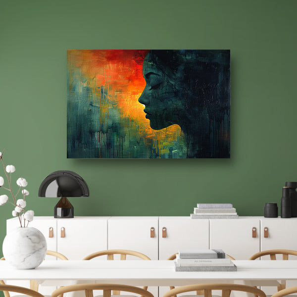 Tranen in de Schaduw van Kleur canvas met baklijst