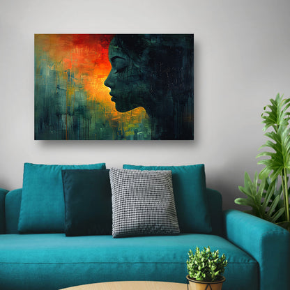 Tranen in de Schaduw van Kleur canvas met baklijst