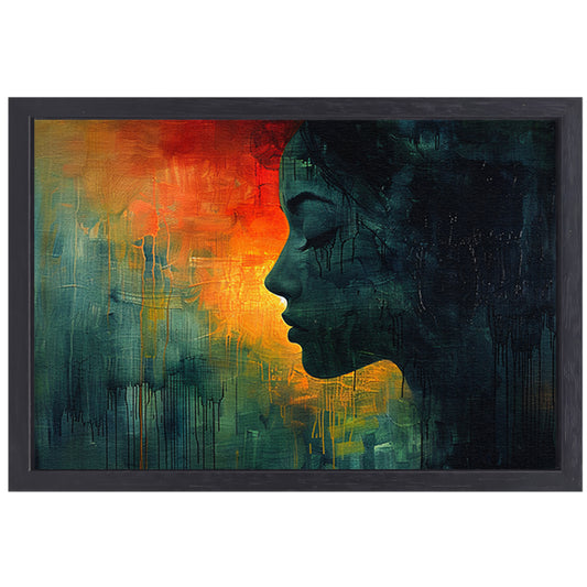 Tranen in de Schaduw van Kleur canvas met baklijst