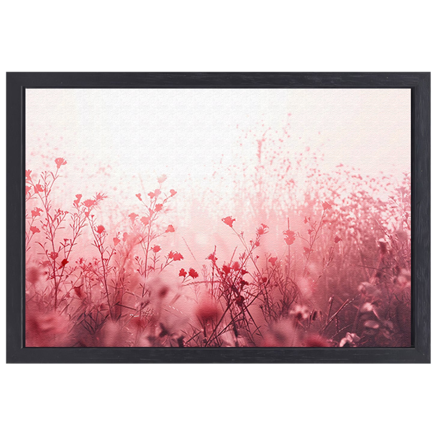 Minimalistisch bloemenveld in zachte tinten canvas met baklijst