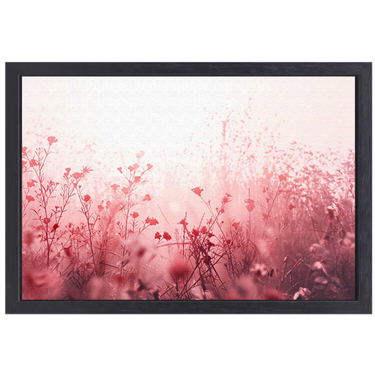 Minimalistisch bloemenveld in zachte tinten canvas met baklijst