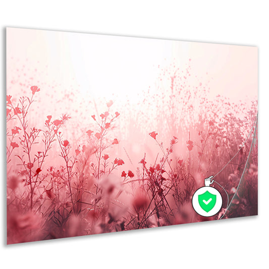 Minimalistisch bloemenveld in zachte tinten poster