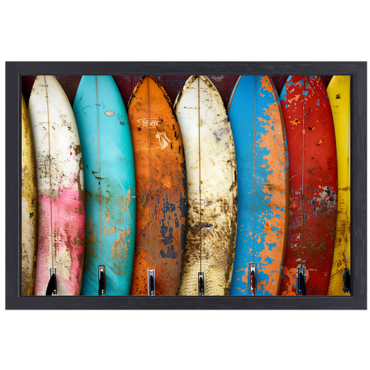 Minimalistische Surfplanken canvas met baklijst