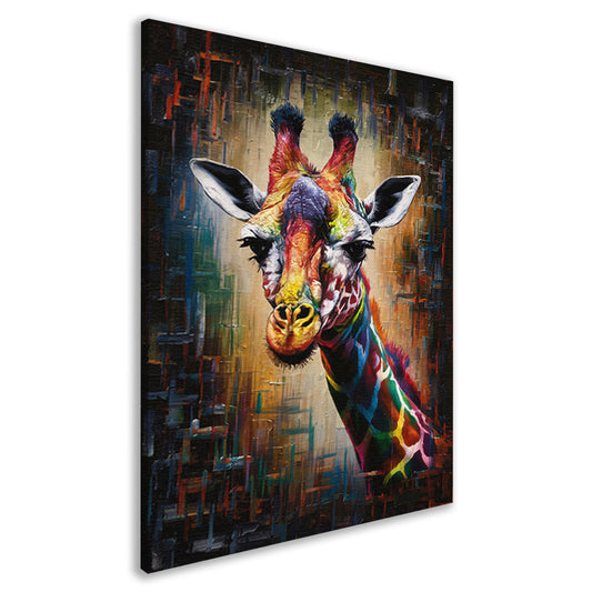 Explosieve Kleurrijkheid: Giraffe in Abstractie canvas