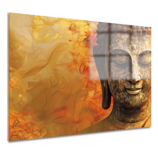 Gouden Boeddha met Harmonische Herfsttinten acrylglas