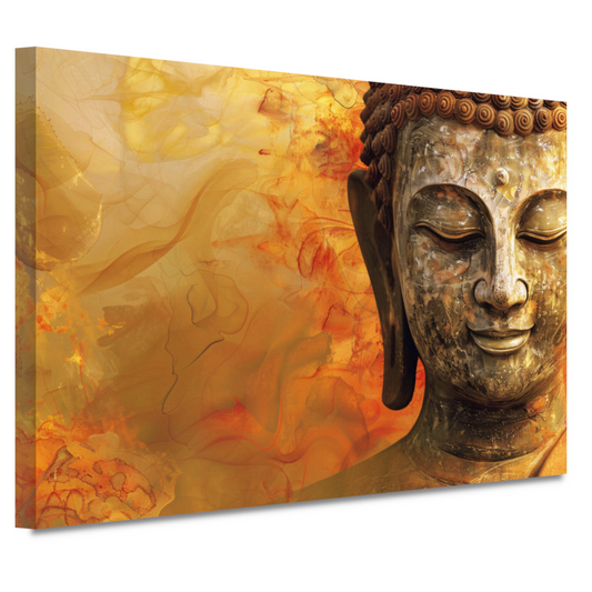 Gouden Boeddha met Harmonische Herfsttinten canvas