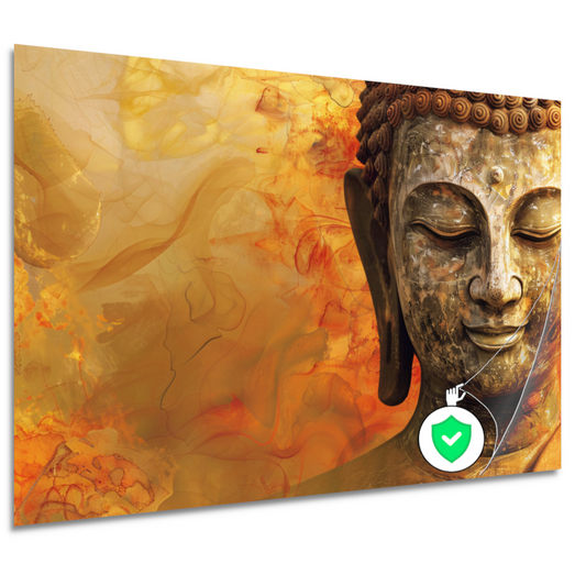 Gouden Boeddha met Harmonische Herfsttinten poster