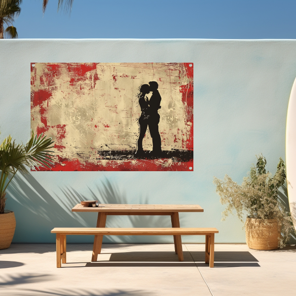 Passie en contrast in abstracte silhouetten tuinposter