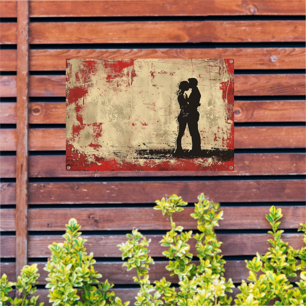 Passie en contrast in abstracte silhouetten tuinposter