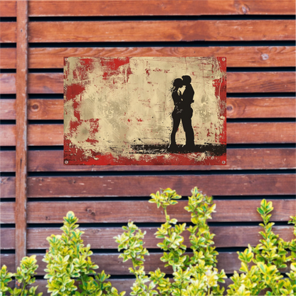 Passie en contrast in abstracte silhouetten tuinposter