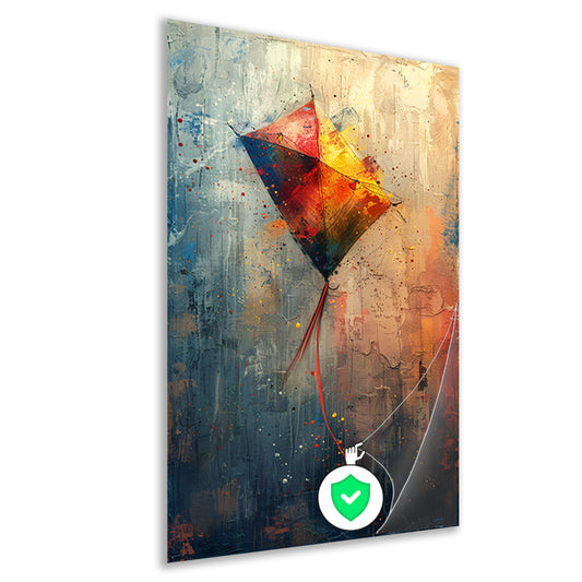 Abstract  van een Vlieger in de Wind poster