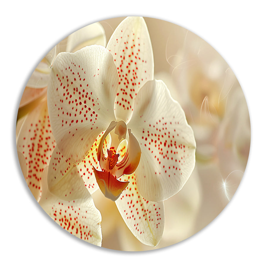 Close-up van een delicate orchidee in bloei forex muurcirkel