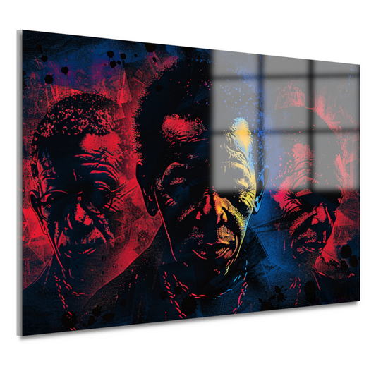 Dynamische gezichten in abstracte splatters acrylglas