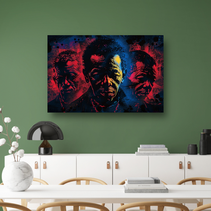 Dynamische gezichten in abstracte splatters canvas
