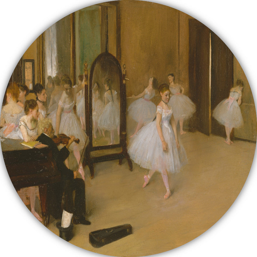 De danszaal - Edgar Degas aluminium muurcirkel