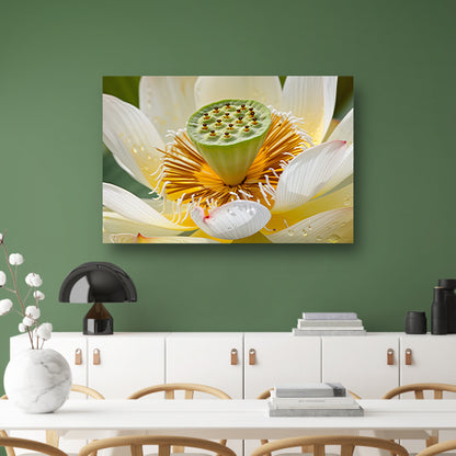 Gedetailleerde close-up van een bloeiende lotus poster