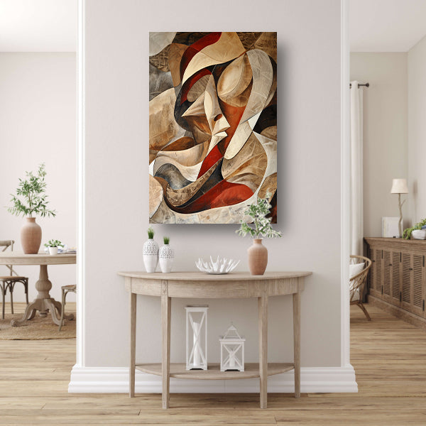 Dynamisch abstract portret met kleurrijke vormen acrylglas