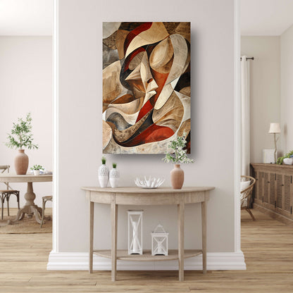 Dynamisch abstract portret met kleurrijke vormen acrylglas
