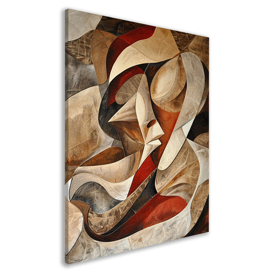 Dynamisch abstract portret met kleurrijke vormen canvas