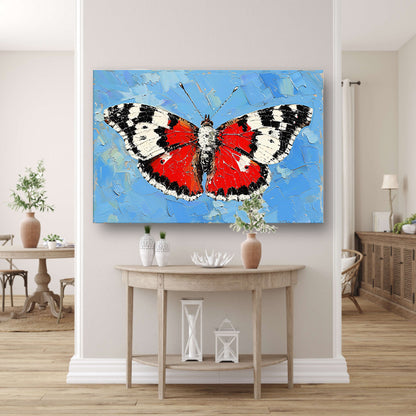 Abstracte vlinder met kleurrijke achtergrond poster