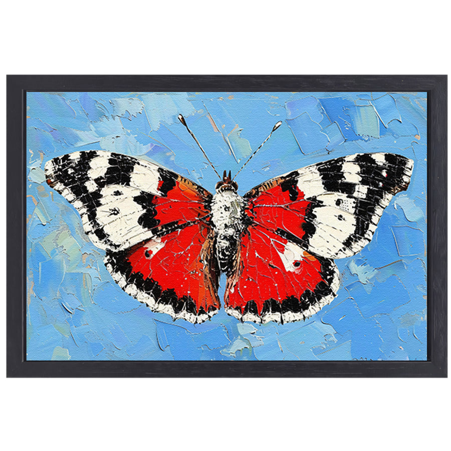 Abstracte vlinder met kleurrijke achtergrond canvas met baklijst