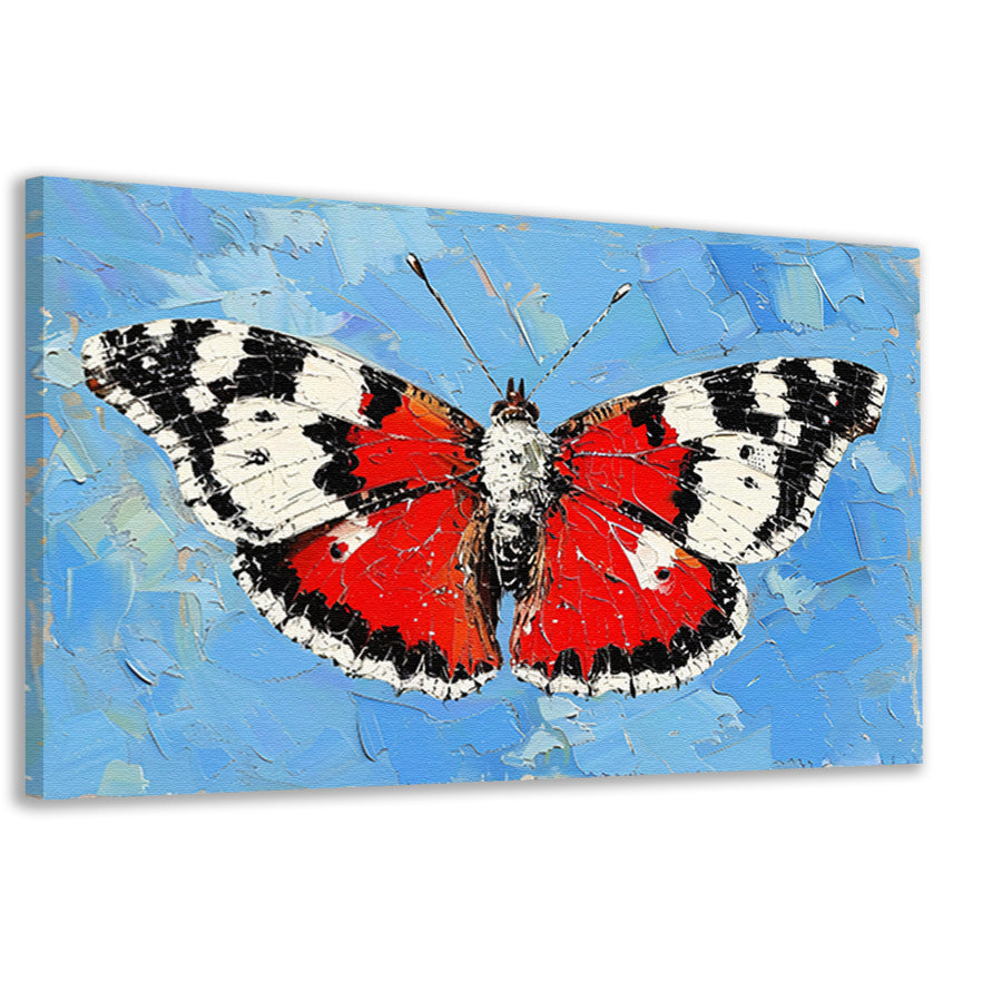 Abstracte vlinder met kleurrijke achtergrond canvas