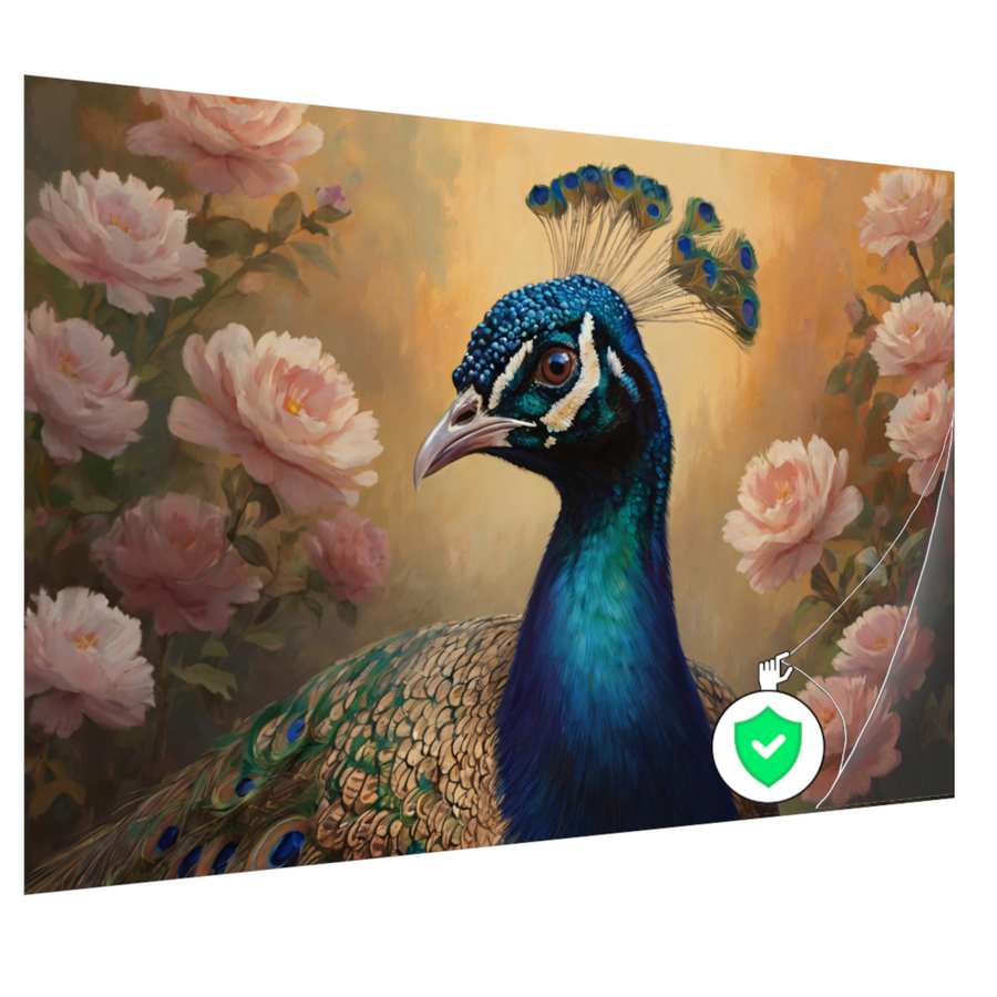 De Koninklijke Pauw te midden van Roze Bloesem poster