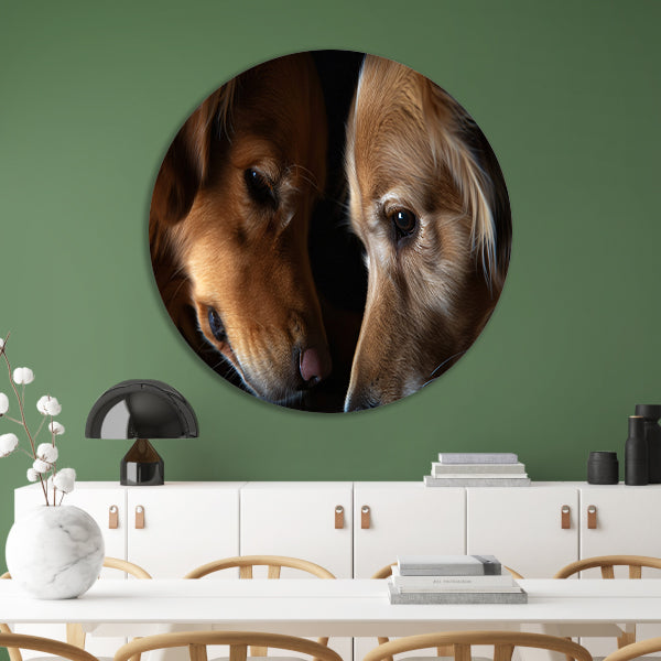 Twee honden in een intieme setting forex muurcirkel