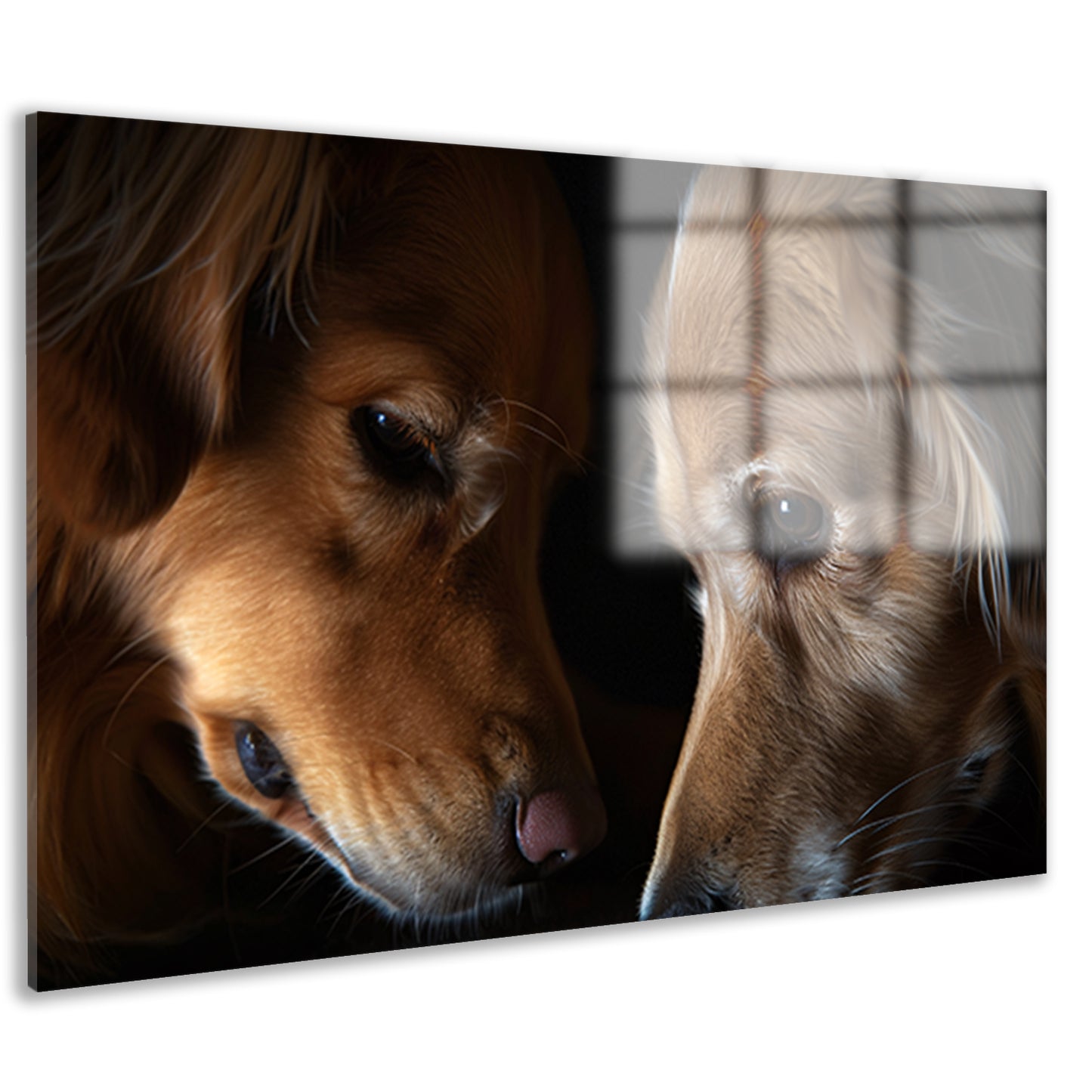 Twee honden in een intieme setting acrylglas