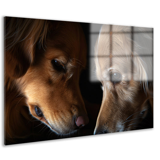 Twee honden in een intieme setting acrylglas