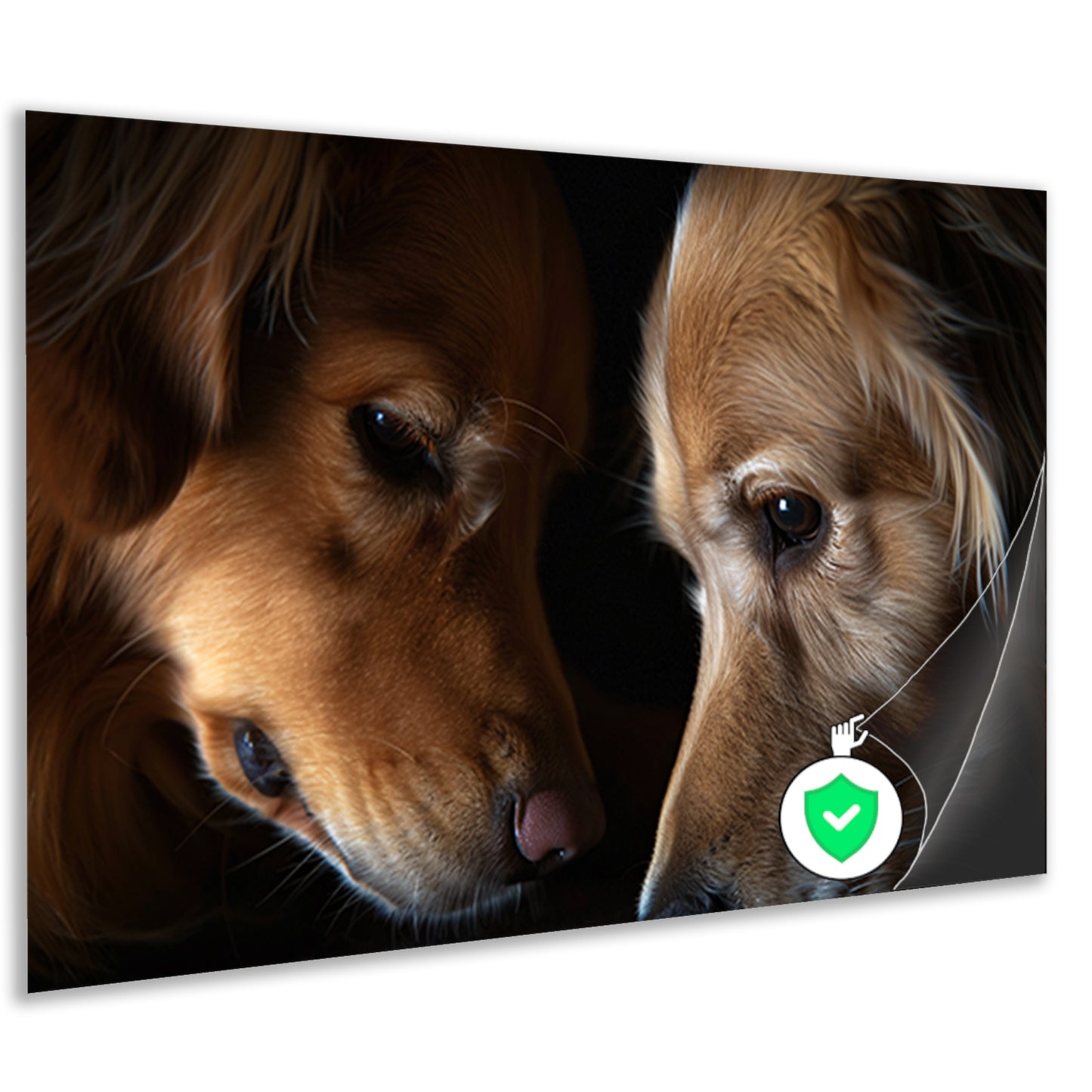 Twee honden in een intieme setting poster
